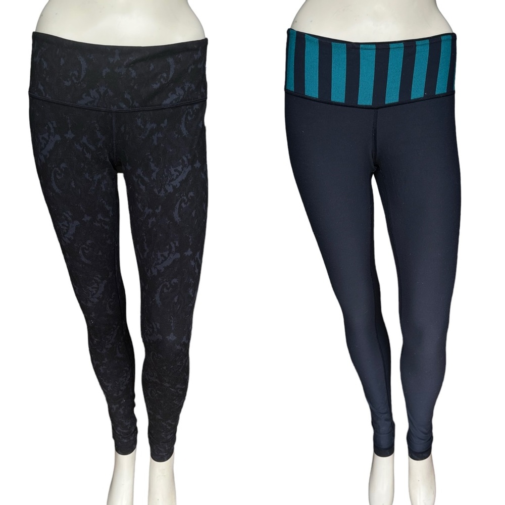 Lululemon Wunder Under Beautiful Baroque Inkwell / Micro Macro Stripe Reversible